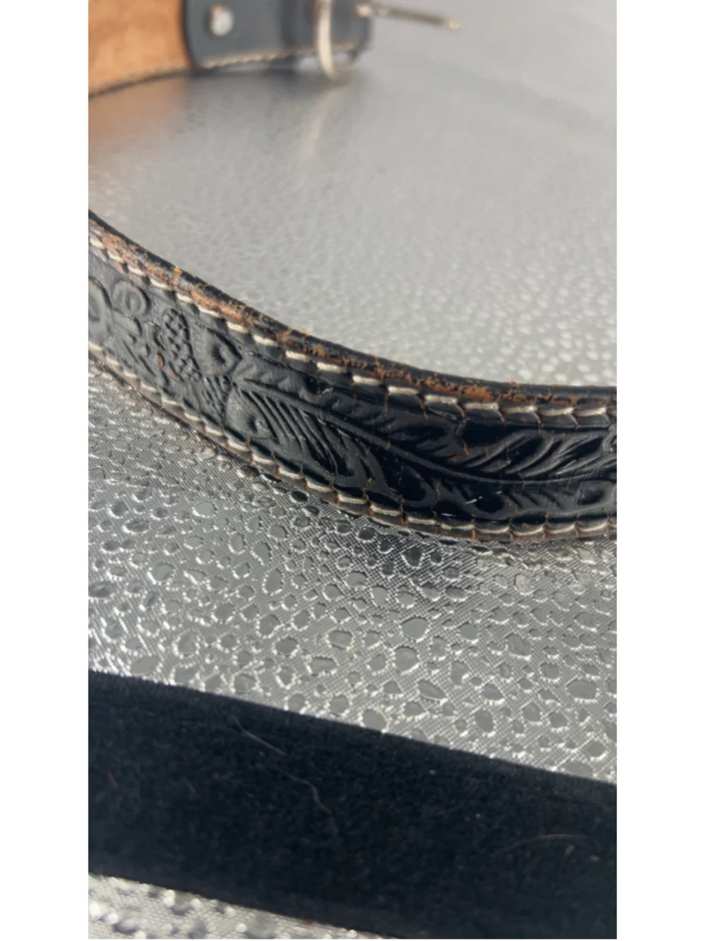 Men's Unbranded Black Brown Embossed Leather Belt One Size